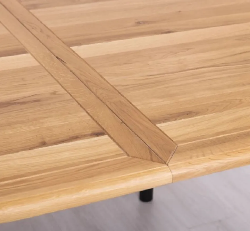 Casa Padrino Landhausstil Esstisch Naturfarben / Schwarz 160-200 x 120 x H. 78 cm - Ovaler ausziehbarer massivholz Küchentisch mit Eichenholz Tischplatte - Esszimmer Möbel im Landhausstil