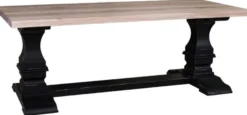 Casa Padrino Landhausstil Esstisch Antik Stil Schwarz / Naturfarben 210 x 90 x H. 78 cm - Massiver Holztisch