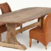 Casa Padrino Landhausstil Esstisch Naturfarben - Verschiedene Größen - Ovaler Rustikaler Massivholz Küchentisch - Rustikale Massivholz Esszimmer Möbel - Landhausstil Esszimmer Möbel