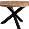 Casa Padrino Landhausstil Esstisch Braun / Schwarz Ø 130 x H. 78 cm - Runder Massivholz Küchentisch