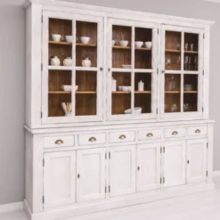 Casa Padrino Landhausstil Esszimmer Schrank Hellgrau / Braun 245 cm - Esszimmer Möbel