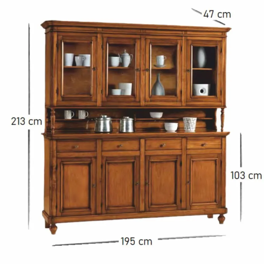 Casa Padrino Landhausstil Esszimmer Schrank Braun 195 x 47 x H. 213 cm - Esszimmer Möbel