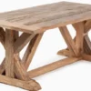 Casa Padrino Landhausstil Esstisch Naturfarben - Verschiedene Größen - Rechteckiger Rustikaler Massivholz Esszimmertisch - Rustikale Esszimmer Möbel - Landhausstil Esszimmer Möbel