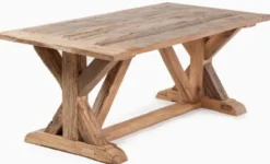 Casa Padrino Landhausstil Esstisch Naturfarben - Verschiedene Größen - Rechteckiger Rustikaler Massivholz Esszimmertisch - Rustikale Esszimmer Möbel - Landhausstil Esszimmer Möbel