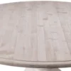 Casa Padrino Landhausstil Esstisch Naturfarben / Weiß Ø 130 x H. 78 cm - Massiver runder Esstisch aus Holz