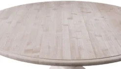 Casa Padrino Landhausstil Esstisch Naturfarben / Weiß Ø 130 x H. 78 cm - Massiver runder Esstisch aus Holz