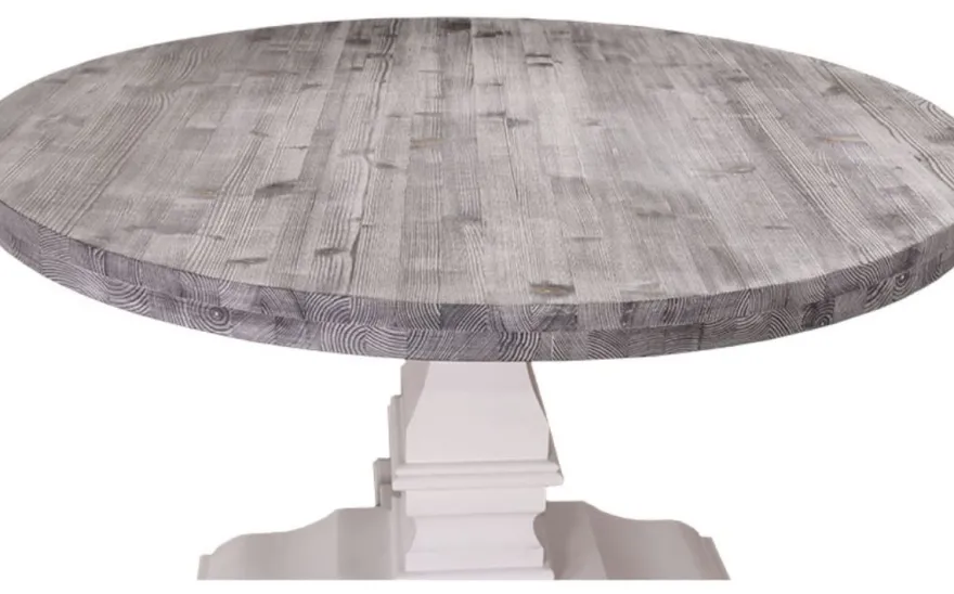 Casa Padrino Landhausstil Esstisch Rund Schwarz / Weiß Ø 130 x H. 78 cm - Massiver Esszimmertisch im edlen Landhaus-Design