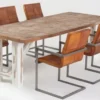 Casa Padrino Landhausstil Esstisch Naturfarben / Weiß - Verschiedene Größen - Rechteckiger Rustikaler Massivholz Küchentisch - Rustikale Esszimmer Möbel - Landhausstil Esszimmer Möbel