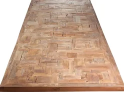 Casa Padrino Landhausstil Esstisch Naturfarben / Weiß - Verschiedene Größen - Rechteckiger Rustikaler Massivholz Küchentisch - Rustikale Esszimmer Möbel - Landhausstil Esszimmer Möbel