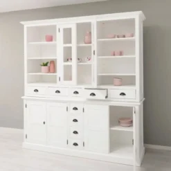 Casa Padrino Landhausstil Esszimmer Schrank Weiß 210 x H. 220 cm - Esszimmer Möbel
