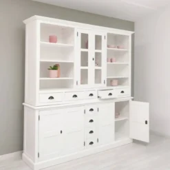 Casa Padrino Landhausstil Esszimmer Schrank Weiß 210 x H. 220 cm - Esszimmer Möbel
