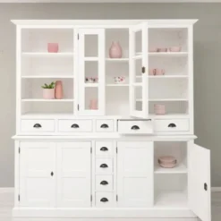 Casa Padrino Landhausstil Esszimmer Schrank Weiß 210 x H. 220 cm - Esszimmer Möbel