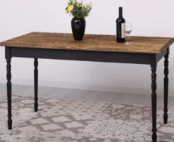 Casa Padrino Landhausstil Esstisch Dunkelbraun / Schwarz 140 x 70 x H. 78 cm - Massivholz Küchentisch - Landhausstil Esszimmer Möbel