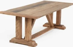 Casa Padrino Landhausstil Esstisch Naturfarben - Verschiedene Größen - Rechteckiger Rustikaler Massivholz Küchentisch - Rustikale Massivholz Esszimmer Möbel - Landhausstil Esszimmer Möbel