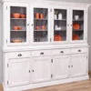 Casa Padrino Landhausstil Esszimmerschrank Hellgrau / Grau 230 x 45 x H. 200 cm - Massivholz Küchenschrank - Esszimmer Möbel im Landhausstil - Landhausstil Esszimmer Einrichtung