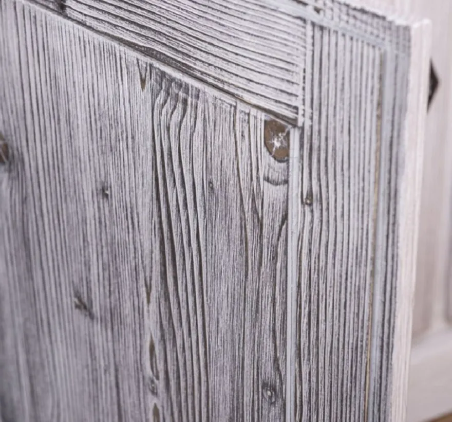 Casa Padrino Landhausstil Esszimmerschrank Hellgrau / Grau 230 x 45 x H. 200 cm - Massivholz Küchenschrank - Esszimmer Möbel im Landhausstil - Landhausstil Esszimmer Einrichtung