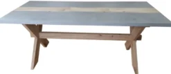 Casa Padrino Landhausstil Esstisch Grau / Naturfarben 240 x 100 x H. 78 cm - Landhausstil Küchentisch - Landhausstil Gartentisch - Landhausstil Esszimmer & Garten Möbel