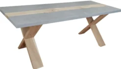 Casa Padrino Landhausstil Esstisch Grau / Naturfarben 240 x 100 x H. 78 cm - Landhausstil Küchentisch - Landhausstil Gartentisch - Landhausstil Esszimmer & Garten Möbel