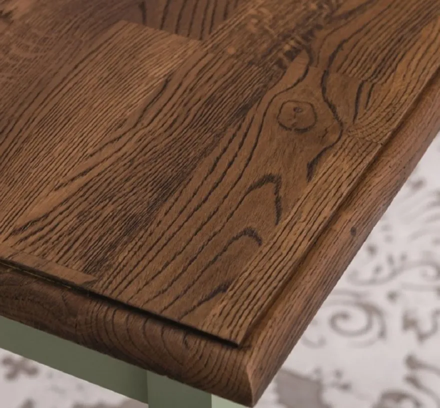 Casa Padrino Landhausstil Esstisch Dunkelbraun / Grün 140 x 70 x H. 78 cm - Massivholz Küchentisch - Landhausstil Esszimmer Möbel