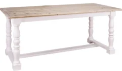 Casa Padrino Landhausstil Esstisch Naturfarben / Weiß 180 x 90 x H. 78 cm - Landhausstil Esszimmermöbel