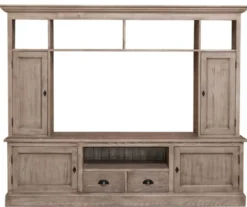 Casa Padrino Landhausstil Fernsehschrank aus massivem Kiefernholz, Naturfarben, 207 x 46 x H. 166 cm