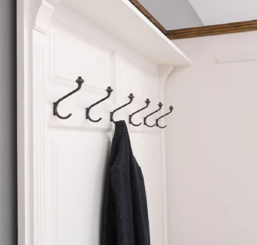 Casa Padrino Landhausstil Garderobenschrank Weiß / Braun 205 x 65 x H. 210 cm - Massivholz Garderobe - Flur Schrank - Garderoben Möbel - Massivholz Möbel - Landhausstil Möbel