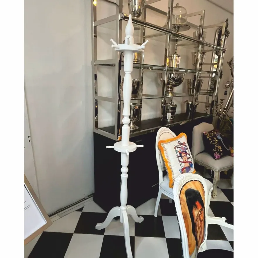 Casa Padrino Landhausstil Garderobenständer Weiß H. 200 cm - Garderoben Möbel