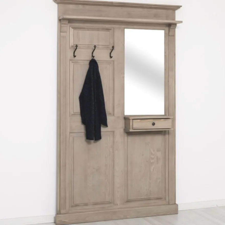Casa Padrino Landhausstil Garderobe Grau 131 x 19 x H. 219 cm - Landhausstil Garderobenmöbel