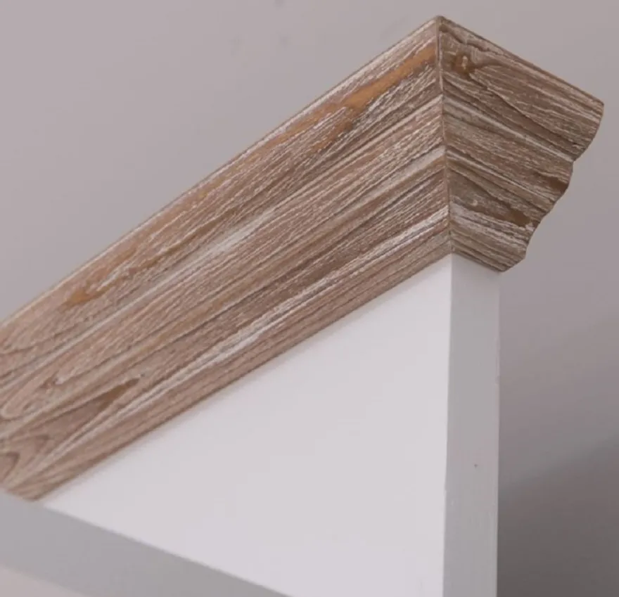 Casa Padrino Landhausstil Garderobenschrank Weiß / Naturfarben 205 x 65 x H. 210 cm - Massivholz Garderobe - Flur Schrank - Flurmöbel - Garderoben Möbel - Massivholz Möbel - Landhausstil Möbel