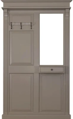Casa Padrino Landhausstil Garderobe mit Schublade Dunkelgrau 131 x 19 x H. 210 cm - Landhausstil Möbel