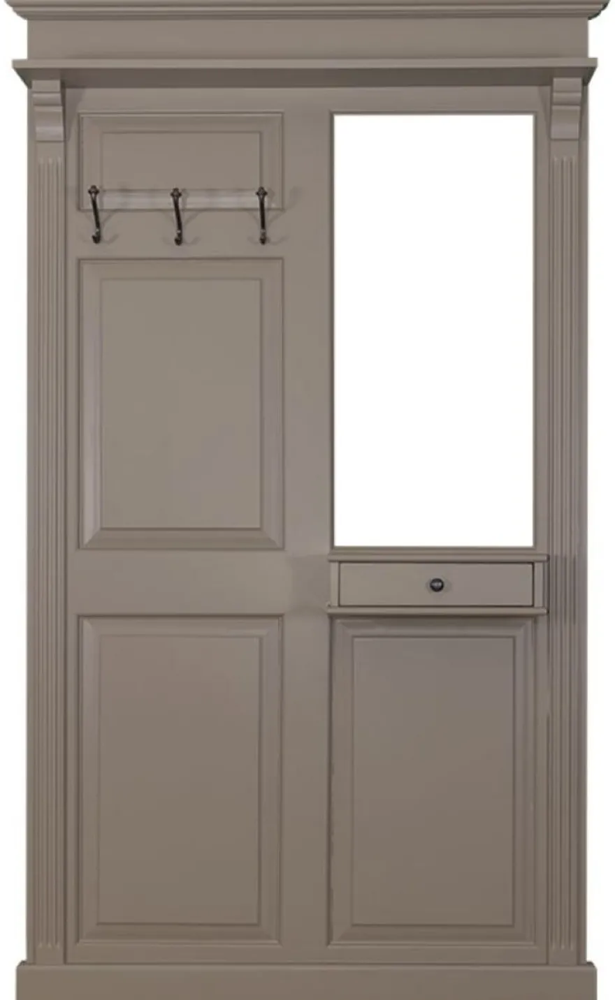 Casa Padrino Landhausstil Garderobe mit Schublade Dunkelgrau 131 x 19 x H. 210 cm - Landhausstil Möbel