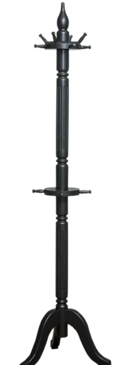 Casa Padrino Landhausstil Garderobenständer Schwarz 59 x 59 x H. 200 cm - Massivholz Kleiderständer - Landhausstil Garderobenmöbel