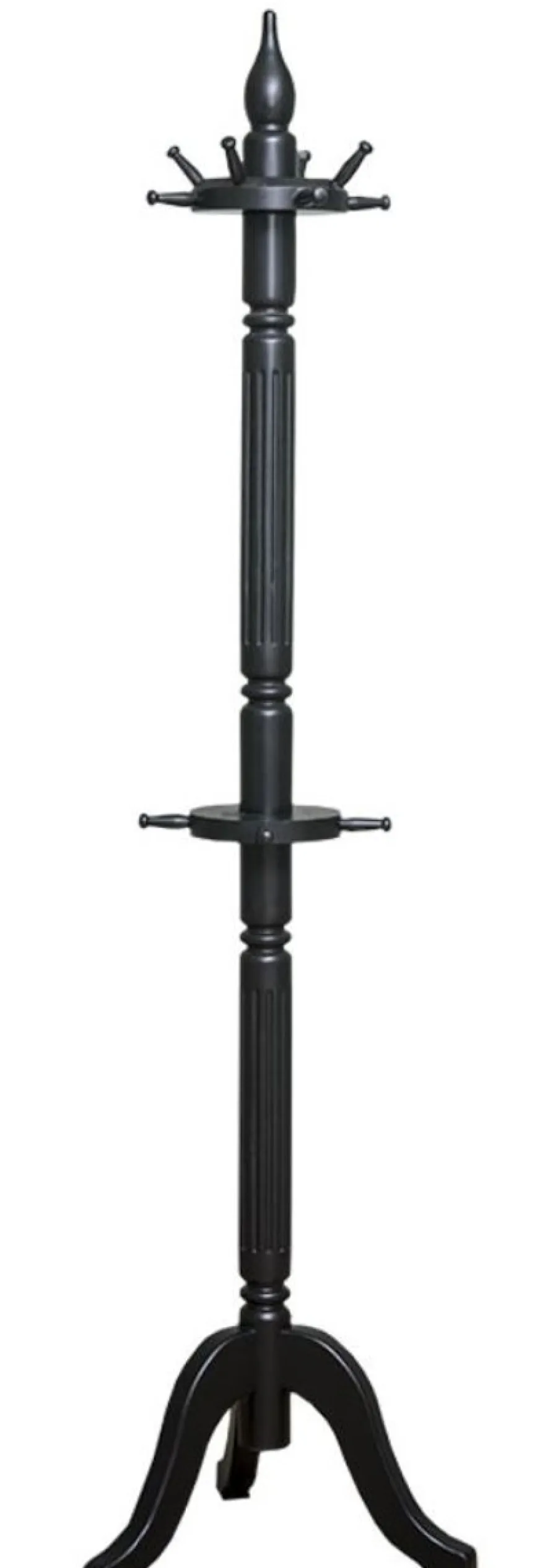 Casa Padrino Landhausstil Garderobenständer Schwarz 59 x 59 x H. 200 cm - Massivholz Kleiderständer - Landhausstil Garderobenmöbel