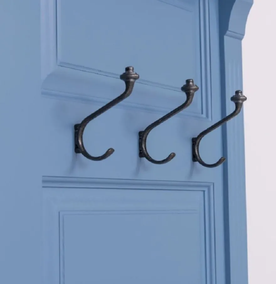 Casa Padrino Landhausstil Garderobe Hellblau 180 x 41 x H. 210 cm - Massivholz Garderobenschrank mit Spiegel - Massivholz Garderobenmöbel - Landhausstil Garderobenmöbel