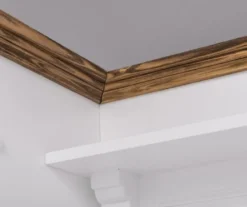 Casa Padrino Landhausstil Garderobenschrank Weiß / Braun 205 x 65 x H. 210 cm - Massivholz Garderobe - Flur Schrank - Flurmöbel - Garderoben Möbel - Massivholz Möbel - Landhausstil Möbel