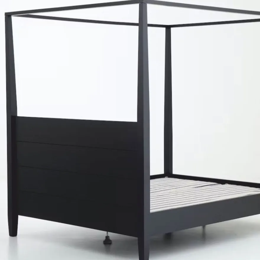Casa Padrino Landhausstil Himmelbett Schwarz - Verschiedene Größen - Schlafzimmer Möbel