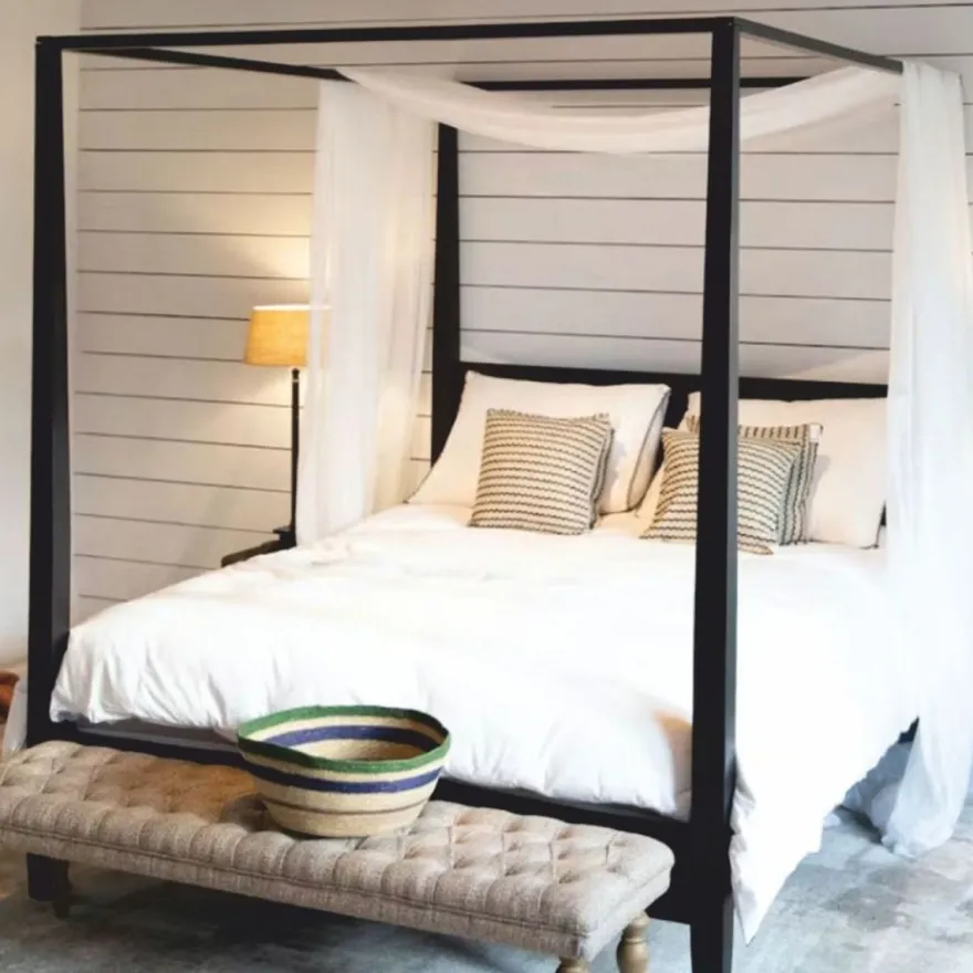 Casa Padrino Landhausstil Himmelbett Schwarz - Verschiedene Größen - Schlafzimmer Möbel