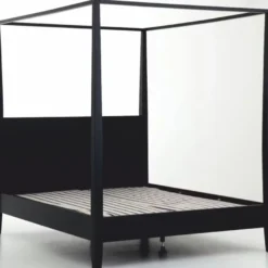 Casa Padrino Landhausstil Himmelbett Schwarz - Verschiedene Größen - Schlafzimmer Möbel