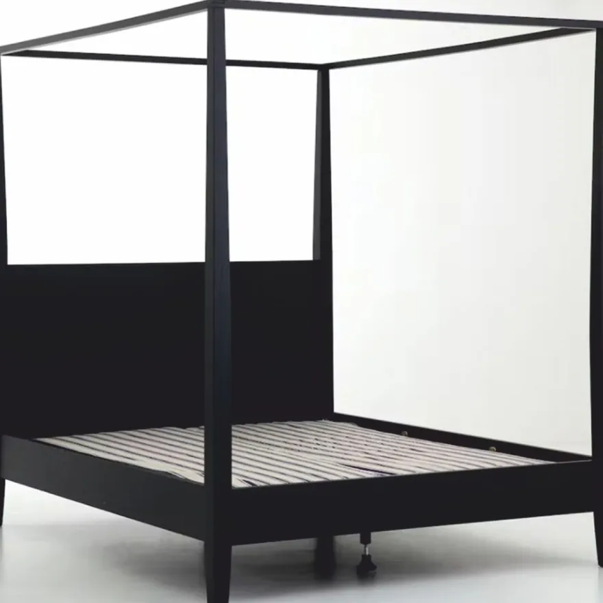 Casa Padrino Landhausstil Himmelbett Schwarz - Verschiedene Größen - Schlafzimmer Möbel