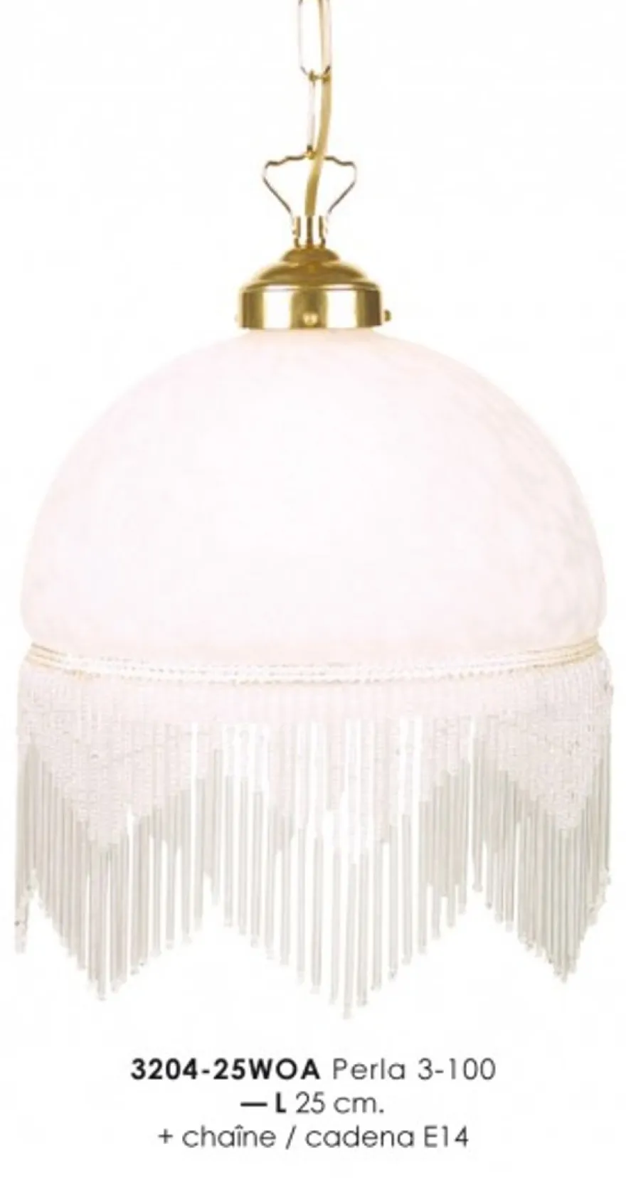 Casa Padrino Landhausstil Hängeleuchte mit Glasfransen, Gold und Weiß, Durchmesser 25 cm