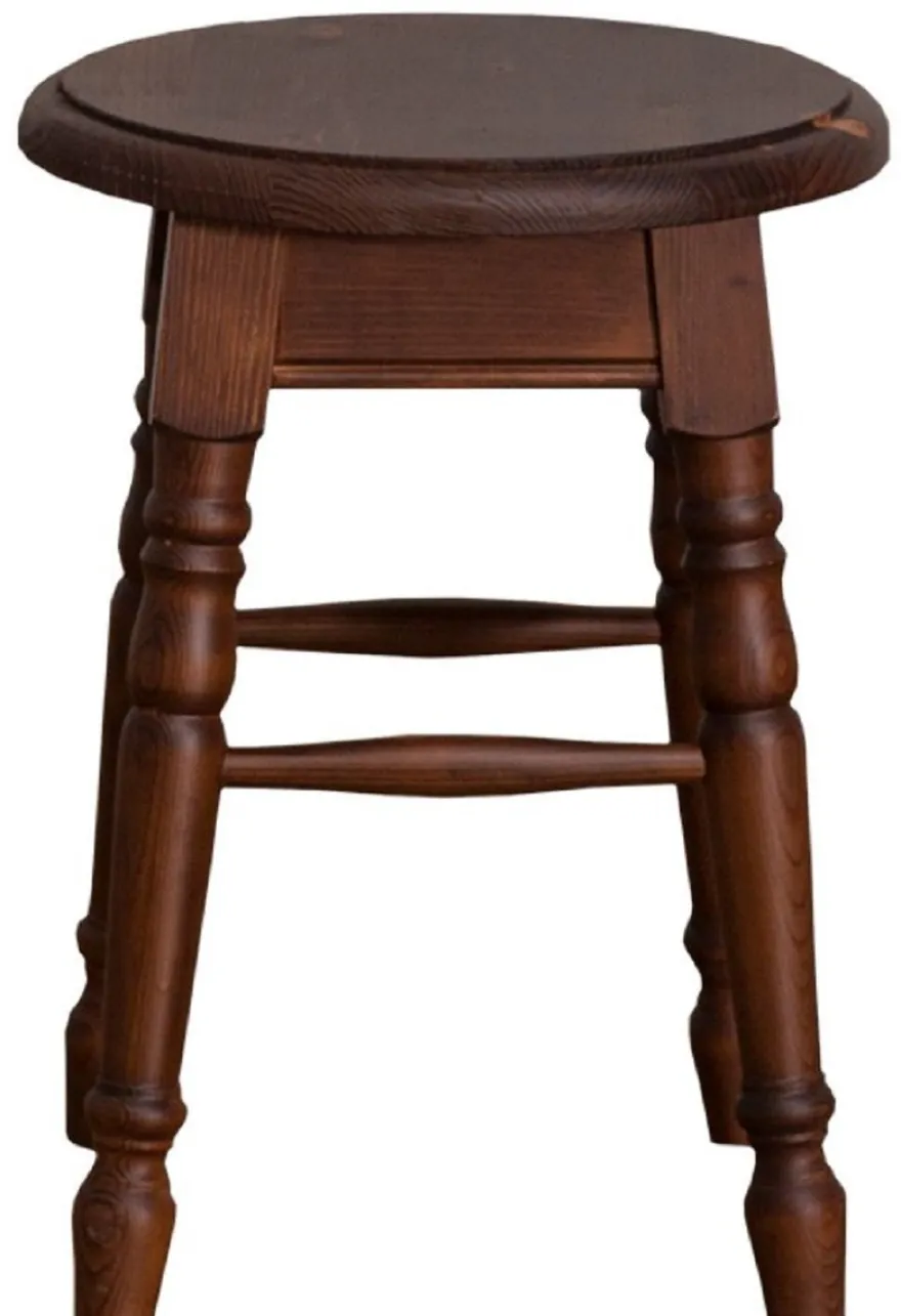 Casa Padrino Landhausstil Hocker Braun 35 x 35 x H. 45 cm - Massivholz Sitzhocker im Landhausstil