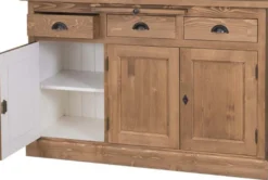 Casa Padrino Landhausstil Küchenschrank Braun / Weiß 137 x 50 x H. 197 cm - 2 Teiliger Küchenschrank mit 5 Türen und 7 Schubladen