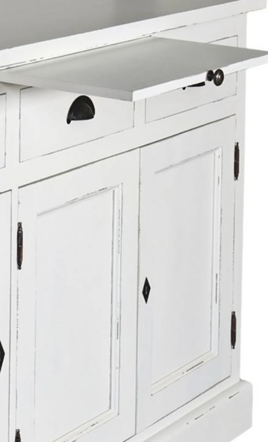Casa Padrino Landhausstil Küchenschrank Antik Weiß 137 x 50 x H. 197 cm - 2 Teiliger Küchenschrank mit 5 Türen und 7 Schubladen