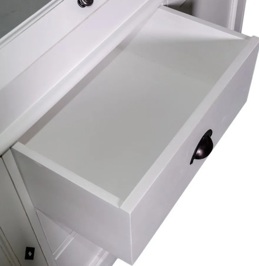Casa Padrino Landhausstil Küchenschrank / Buffetschrank Weiß 163 x 50 x H. 226 cm - Landhausstil Möbel