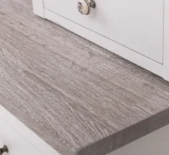 Casa Padrino Landhausstil Küchenschrank Weiß / Grau 138 x 50 x H. 197 cm - 2 Teiliger Küchenschrank mit 5 Türen und 7 Schubladen - Landhausstil Küchenmöbel