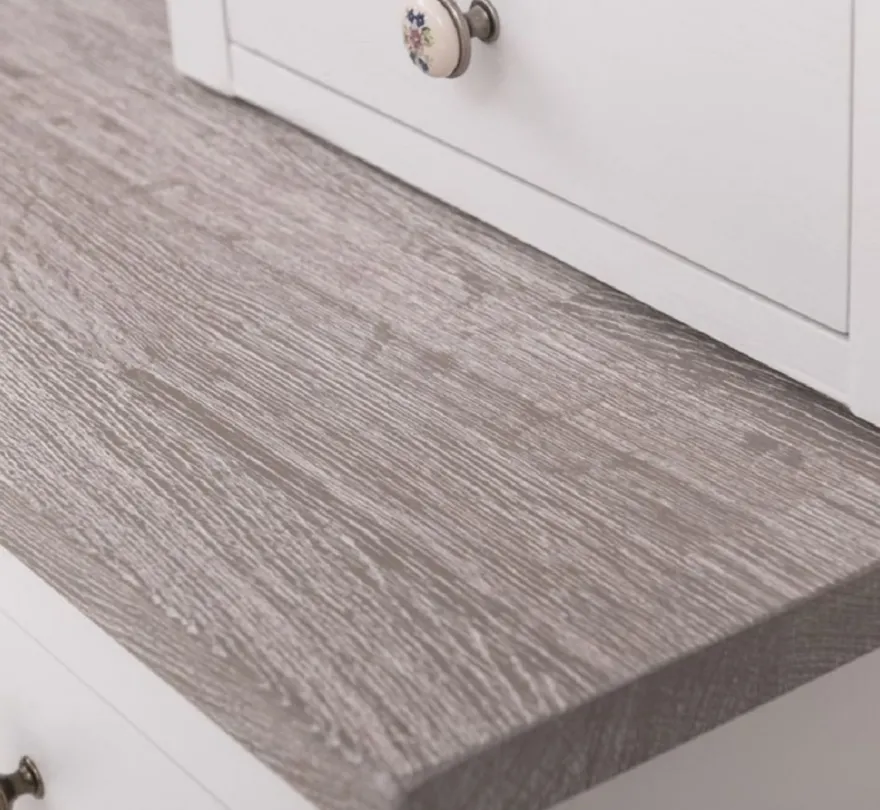 Casa Padrino Landhausstil Küchenschrank Weiß / Grau 138 x 50 x H. 197 cm - 2 Teiliger Küchenschrank mit 5 Türen und 7 Schubladen - Landhausstil Küchenmöbel