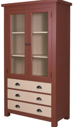 Casa Padrino Landhausstil Küchenschrank Rotbraun / Creme 100 x 50 x H. 180 cm - Landhausstil Küchenmöbel