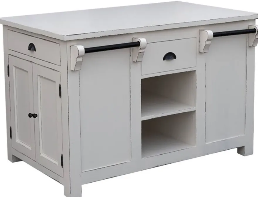 Casa Padrino Landhausstil Kücheninsel Antik Weiß 135 x 85 x H. 90 cm - Shabby Chic Küchenmöbel
