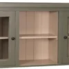 Casa Padrino Landhausstil Küchenhängeschrank Grün / Beige 156 x 31 x H. 65 cm - Landhausstil Küchenschrank mit 2 Glastüren