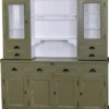 Casa Padrino Landhausstil Küchenschrank Antik Grün / Weiß 179 x 50 x H. 197 cm - 2 Teiliger Shabby Chic Küchenschrank mit 6 Türen und 8 Schubladen